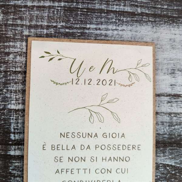 segnaposto segnalibro in carta piantabile ecofattoart